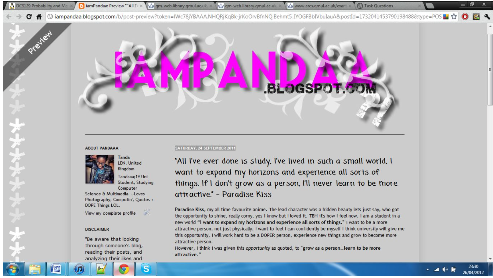 Original iampandaa Blogger page